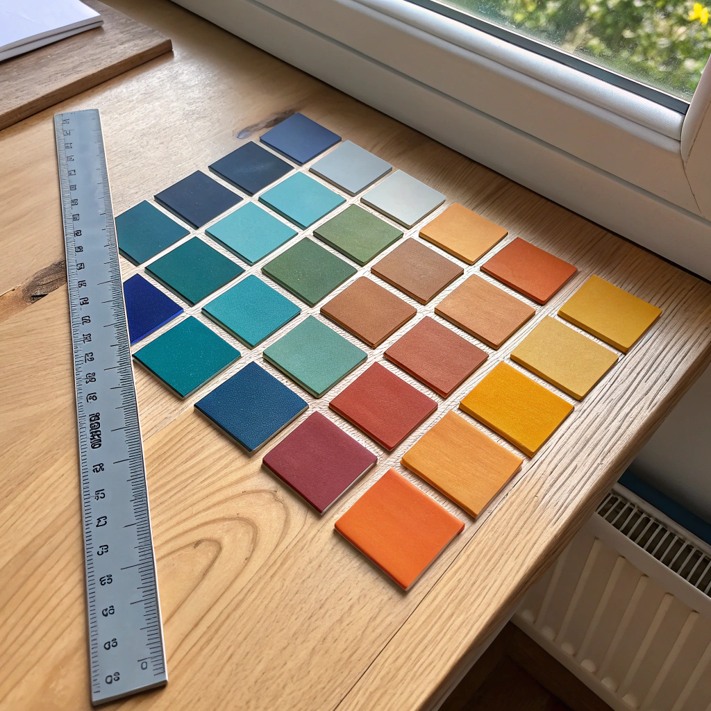Array of RAL and Pantone color matched powder coating samples